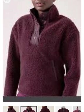 Athleta Plush Sherpa Pullover - Deep Burgundy